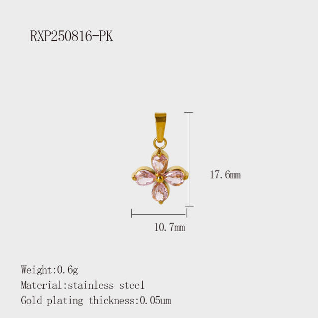 DIY Accessories Pendant Stainless Steel Plated 18K Gold Full Diamond Sweet Pepper Planet Butterfly Boots Pendant
