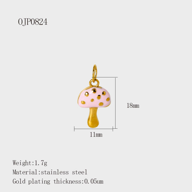 DIY Accessories Pendant Stainless Steel Plated 18K Gold Full Diamond Sweet Pepper Planet Butterfly Boots Pendant