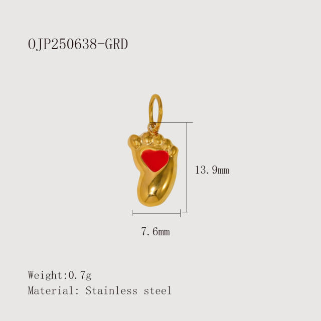 Creative Oil Dripping Colorful Stereo DIY Pendant Stainless Steel Plated 18K Gold Small Pendant Collection