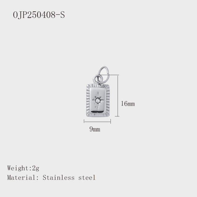 Hot-Selling Silver Life Series Stainless Steel Key Lock Love Phone Crown Jewelry Accessories Pendant