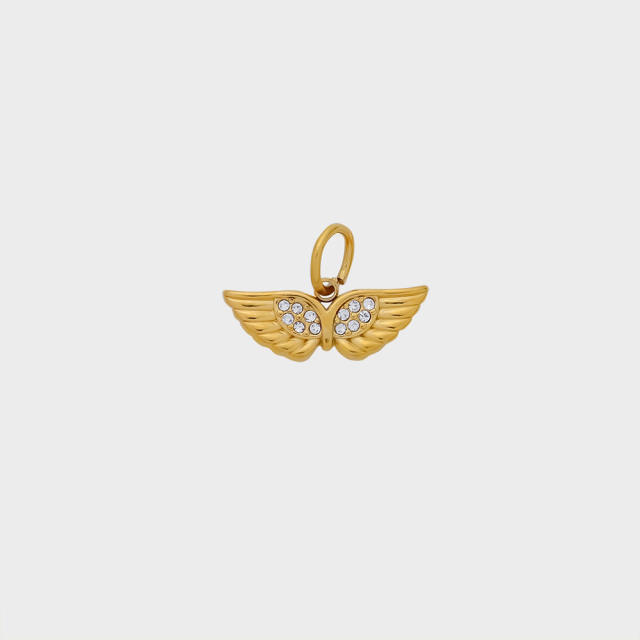 Fashion Life Elements DIY Comb Phone Fork Diamond Pendant Accessories Stainless Steel Gold-Plated 18K Pendant