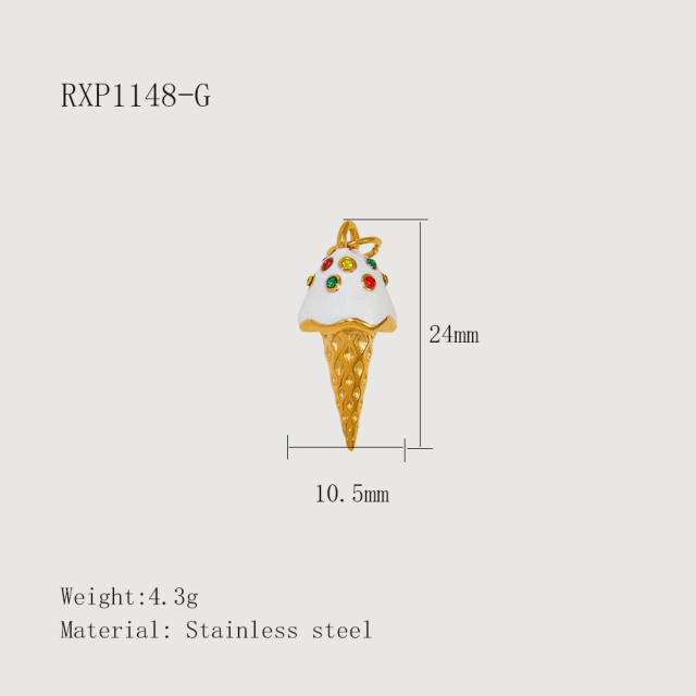 Creative Oil Dripping Colorful Stereo DIY Pendant Stainless Steel Plated 18K Gold Small Pendant Collection