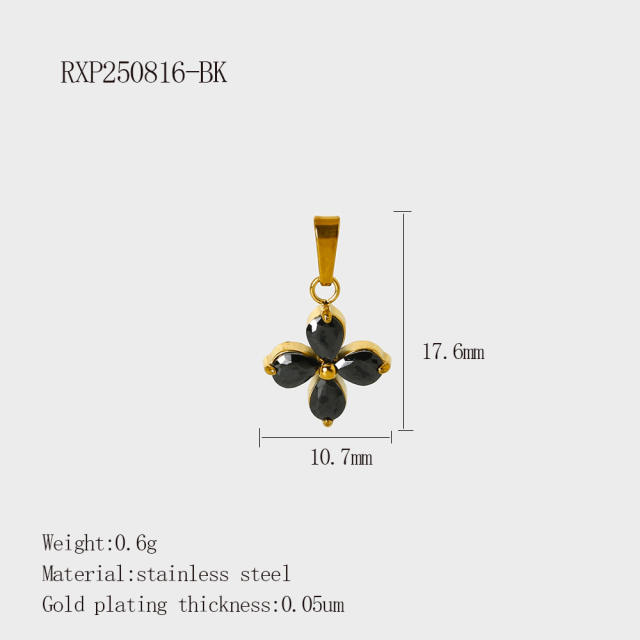 DIY Accessories Pendant Stainless Steel Plated 18K Gold Full Diamond Sweet Pepper Planet Butterfly Boots Pendant