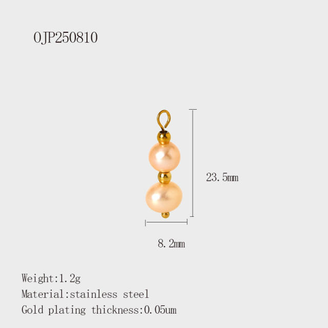 Vacation Style Pearl Series Shell Heart Star Coconut Tree DIY Stainless Steel charm