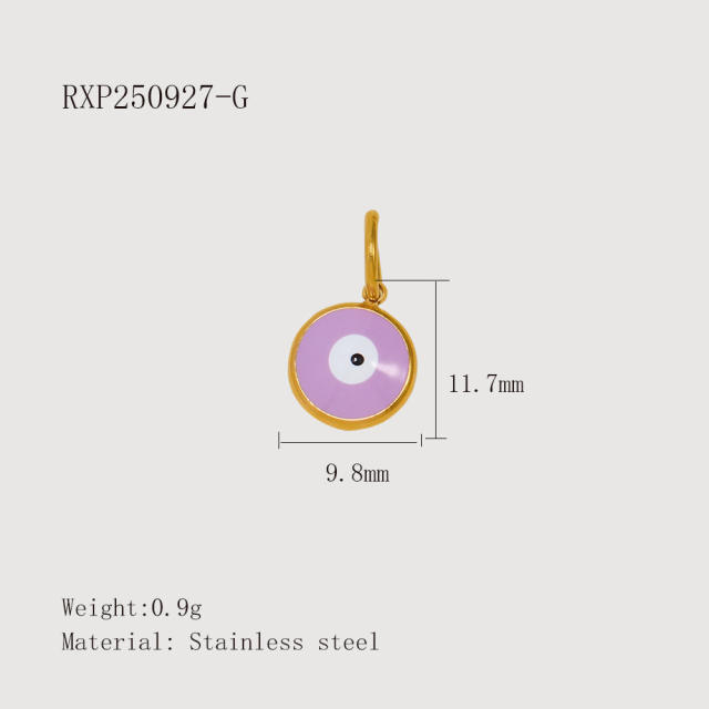 Creative Oil Dripping Colorful Stereo DIY Pendant Stainless Steel Plated 18K Gold Small Pendant Collection