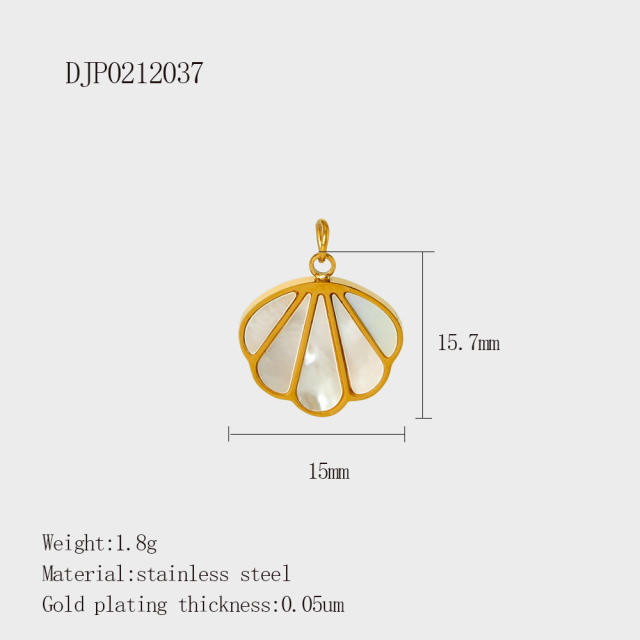 Vacation Style Pearl Series Shell Heart Star Coconut Tree DIY Stainless Steel charm