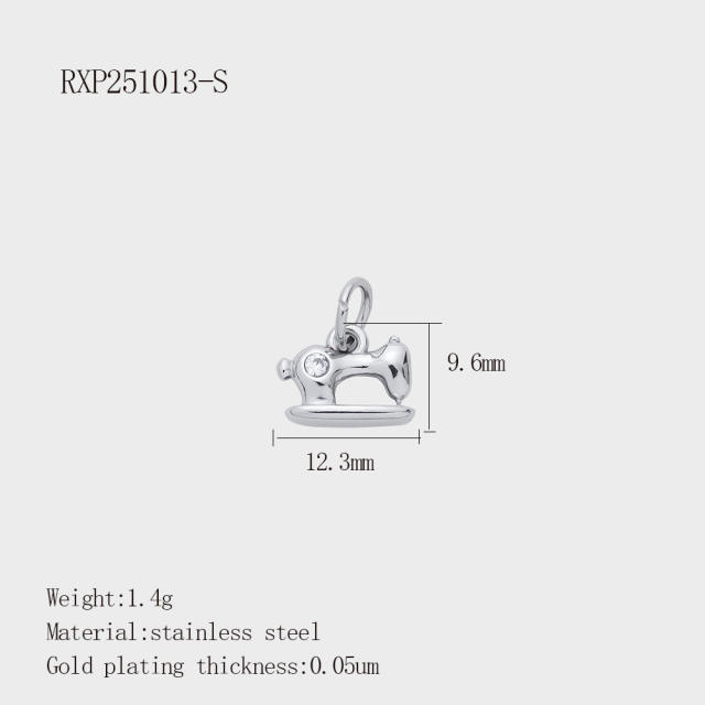 Hot-Selling Silver Life Series Stainless Steel Key Lock Love Phone Crown Jewelry Accessories Pendant