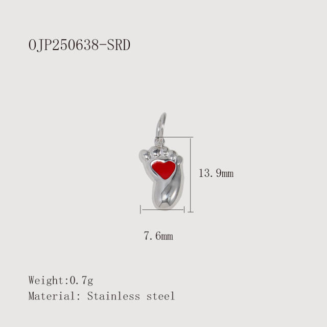Creative Oil Dripping Colorful Stereo DIY Pendant Stainless Steel Plated 18K Gold Small Pendant Collection