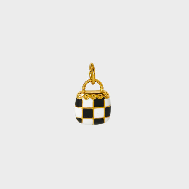 DIY Accessories Pendant Stainless Steel Plated 18K Gold Full Diamond Sweet Pepper Planet Butterfly Boots Pendant
