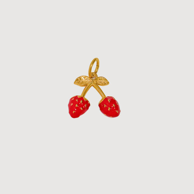 Creative Oil Dripping Colorful Stereo DIY Pendant Stainless Steel Plated 18K Gold Small Pendant Collection