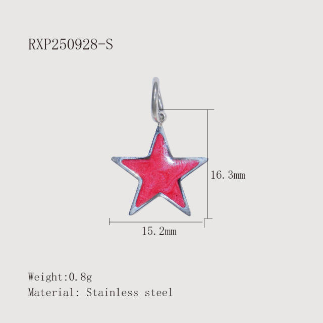 Creative Oil Dripping Colorful Stereo DIY Pendant Stainless Steel Plated 18K Gold Small Pendant Collection