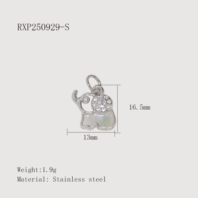 Creative Oil Dripping Colorful Stereo DIY Pendant Stainless Steel Plated 18K Gold Small Pendant Collection