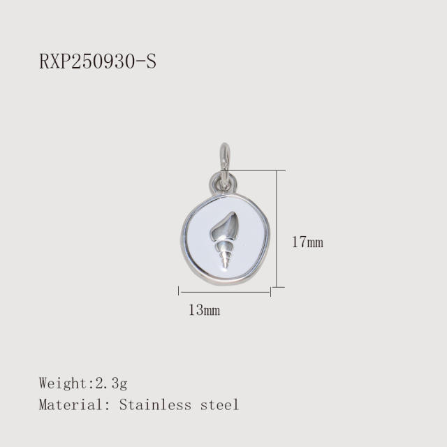Creative Oil Dripping Colorful Stereo DIY Pendant Stainless Steel Plated 18K Gold Small Pendant Collection