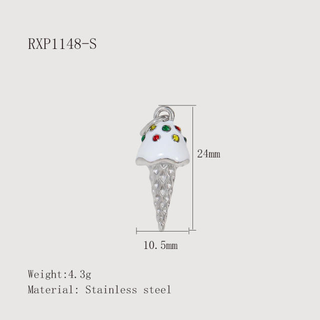 Creative Oil Dripping Colorful Stereo DIY Pendant Stainless Steel Plated 18K Gold Small Pendant Collection