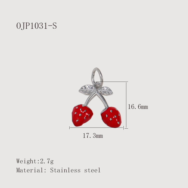 Creative Oil Dripping Colorful Stereo DIY Pendant Stainless Steel Plated 18K Gold Small Pendant Collection