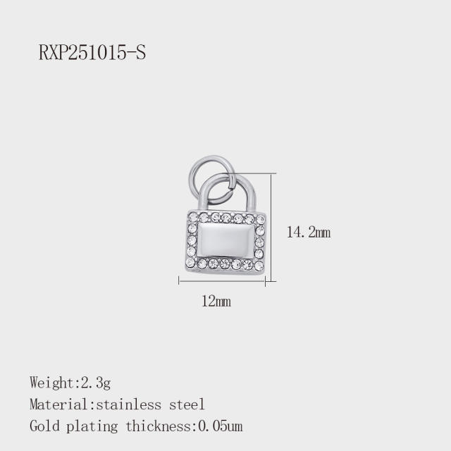 Hot-Selling Silver Life Series Stainless Steel Key Lock Love Phone Crown Jewelry Accessories Pendant