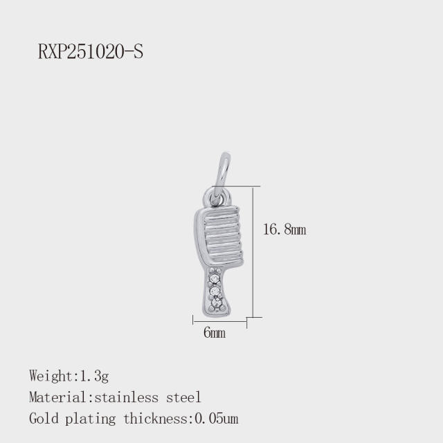 Hot-Selling Silver Life Series Stainless Steel Key Lock Love Phone Crown Jewelry Accessories Pendant