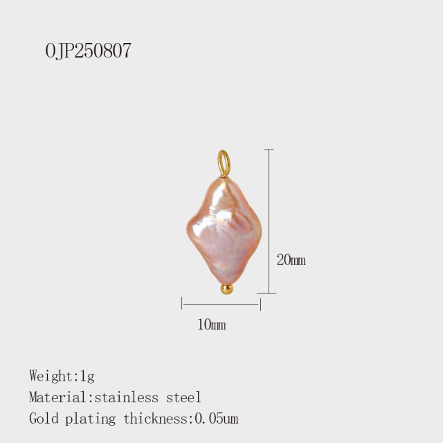 Vacation Style Pearl Series Shell Heart Star Coconut Tree DIY Stainless Steel charm