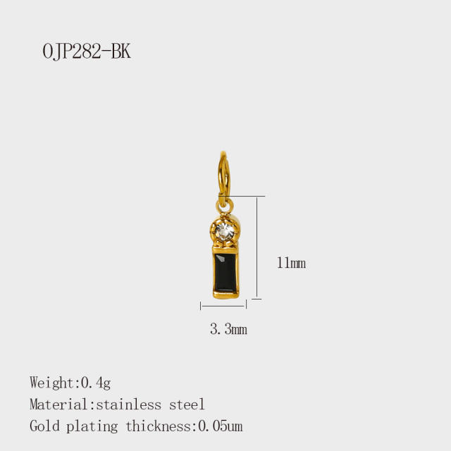 DIY Accessories Pendant Stainless Steel Plated 18K Gold Full Diamond Sweet Pepper Planet Butterfly Boots Pendant