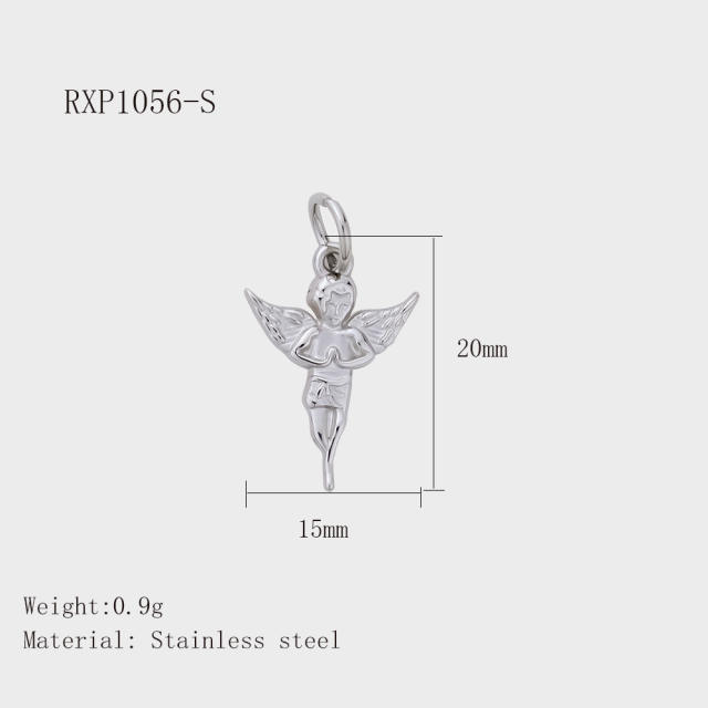 Hot-Selling Silver Life Series Stainless Steel Key Lock Love Phone Crown Jewelry Accessories Pendant
