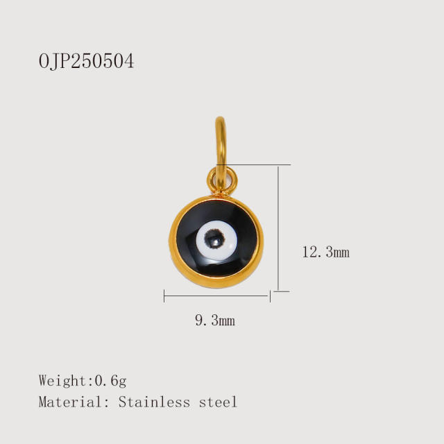 Creative Oil Dripping Colorful Stereo DIY Pendant Stainless Steel Plated 18K Gold Small Pendant Collection