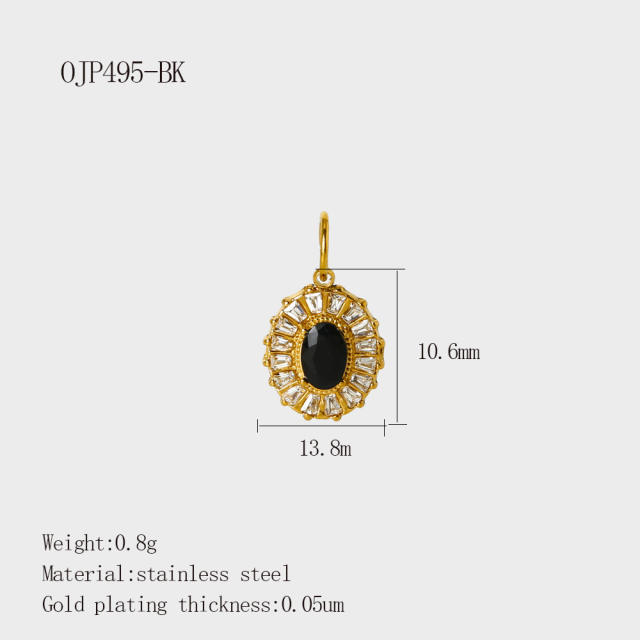 DIY Accessories Pendant Stainless Steel Plated 18K Gold Full Diamond Sweet Pepper Planet Butterfly Boots Pendant