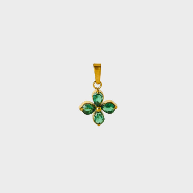 DIY Accessories Pendant Stainless Steel Plated 18K Gold Full Diamond Sweet Pepper Planet Butterfly Boots Pendant