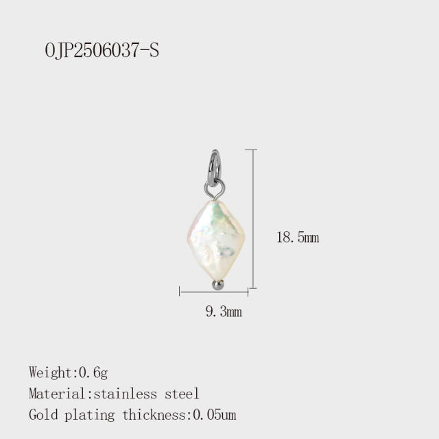 Vacation Style Pearl Series Shell Heart Star Coconut Tree DIY Stainless Steel charm