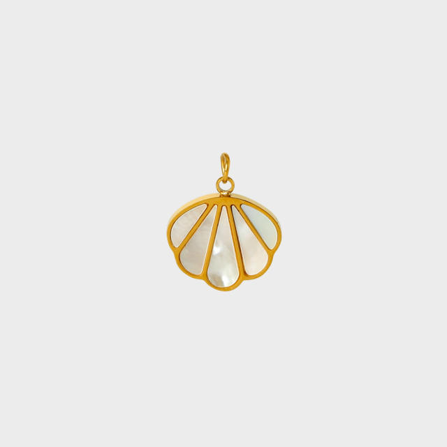 Vacation Style Pearl Series Shell Heart Star Coconut Tree DIY Stainless Steel charm