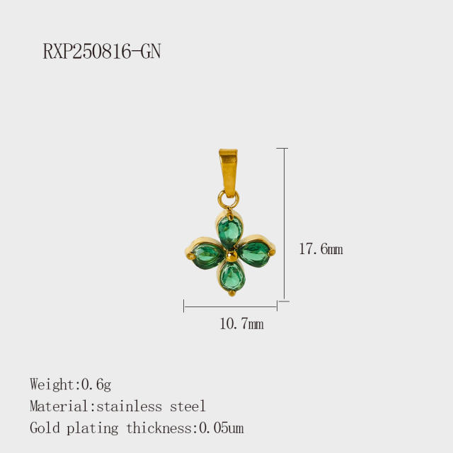 DIY Accessories Pendant Stainless Steel Plated 18K Gold Full Diamond Sweet Pepper Planet Butterfly Boots Pendant
