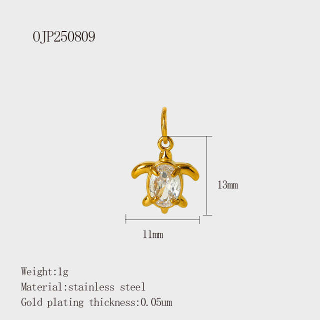 Vacation Style Pearl Series Shell Heart Star Coconut Tree DIY Stainless Steel charm