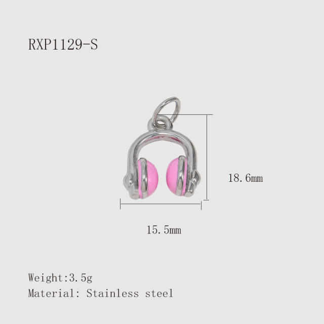Creative Oil Dripping Colorful Stereo DIY Pendant Stainless Steel Plated 18K Gold Small Pendant Collection