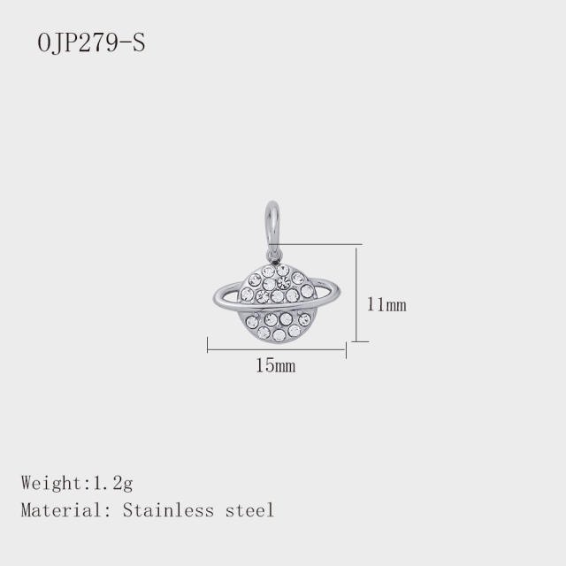 Hot-Selling Silver Life Series Stainless Steel Key Lock Love Phone Crown Jewelry Accessories Pendant
