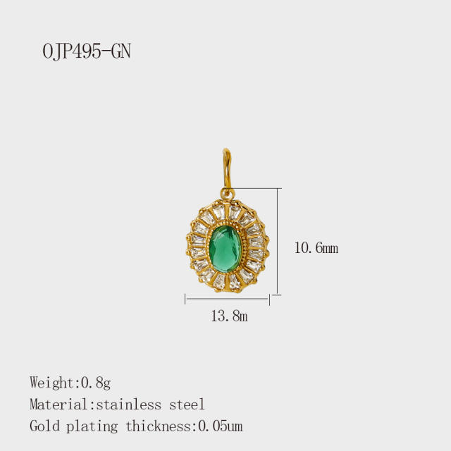 DIY Accessories Pendant Stainless Steel Plated 18K Gold Full Diamond Sweet Pepper Planet Butterfly Boots Pendant