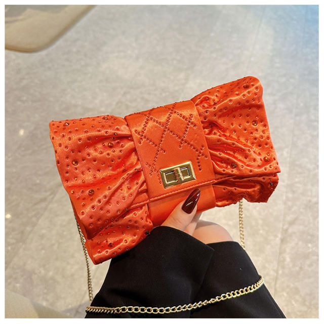 Dazzling Bow-Tie Evening Bag Full of Diamonds Light Luxury Clutch Bag