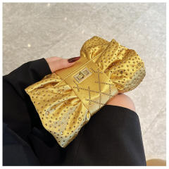 Dazzling Bow-Tie Evening Bag Full of Diamonds Light Luxury Clutch Bag