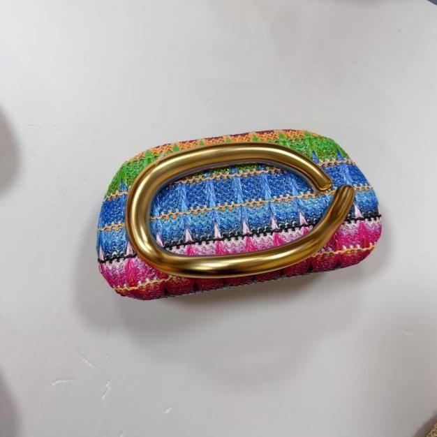 2026 New Retro Metal Handle Chain Box Bag Crossbody Shoulder Clutch Bag Evening Bag