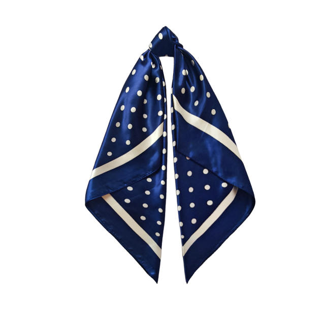 Polka Dot Printed Headscarf Women's imitation Silk Scarf 90cm sqaure scarf