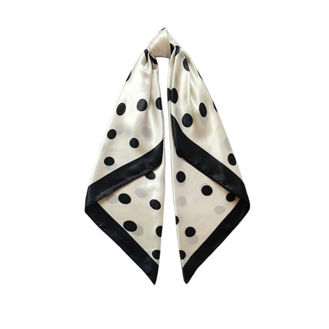 90cm Headscarf for Women Polka Dot imitation Silk Scarf satin square scarf