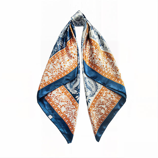 90cm satin paisley pattern square scarf headscarf for women