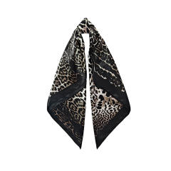 90cm Headscarf for Women Leopard Print imitation Silk Scarf square scarf