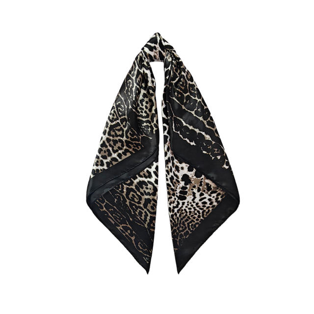 90cm Headscarf for Women Leopard Print imitation Silk Scarf square scarf