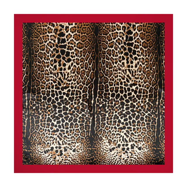 90cm Headscarf for Women Leopard Print imitation Silk Scarf square scarf