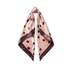 90cm Headscarf for Women Polka Dot imitation Silk Scarf satin square scarf