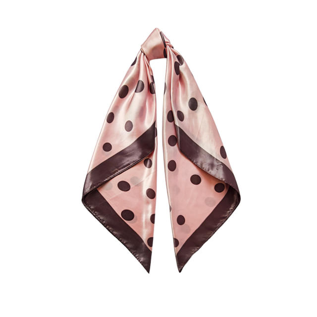 90cm Headscarf for Women Polka Dot imitation Silk Scarf satin square scarf