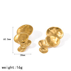 New Round Water Drop Earrings Exaggerated stainless steel earrings