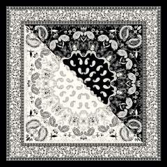 90cm satin paisley pattern square scarf headscarf for women