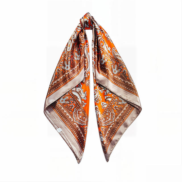 Cashew Pattern imitation Silk Scarf for Women 90cm Headscarf satin scarf