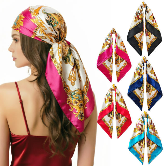 90cm Headscarf for Women imitation Silk scarf square scarf