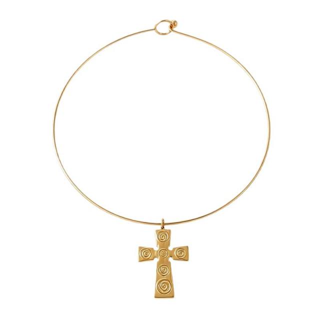 Personalized stainless Steel necklace choker Bull Head Cross Heart Pendant Choker Wholesale